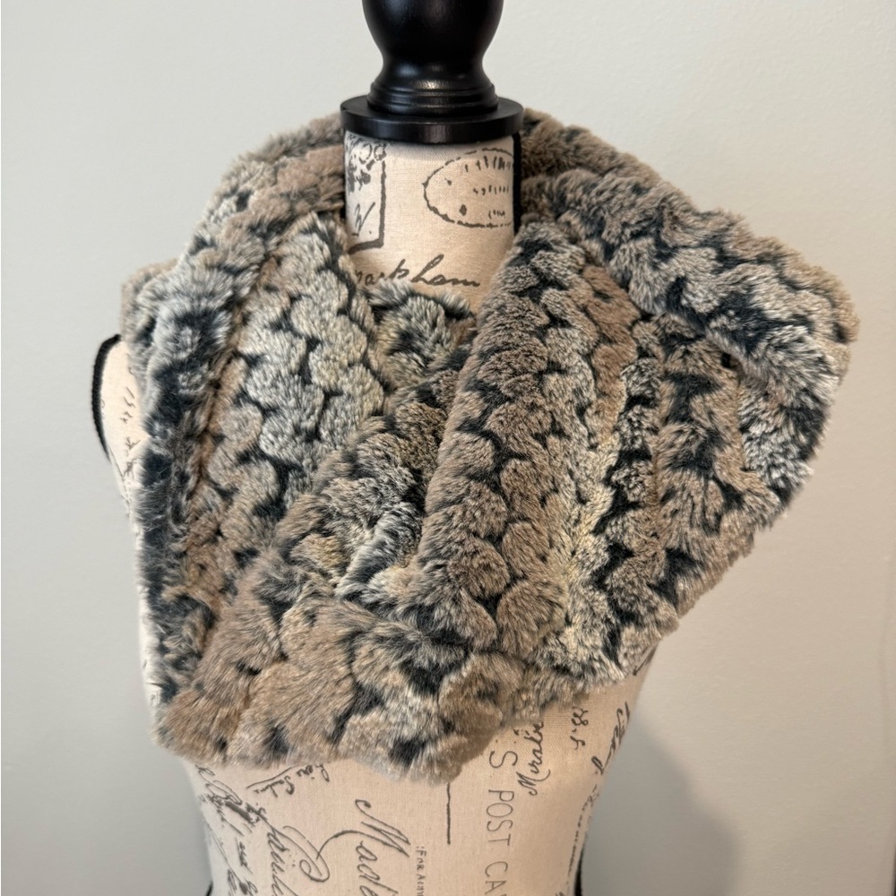 By Anthropologie Faux Fur Infinity Scarf NWOT